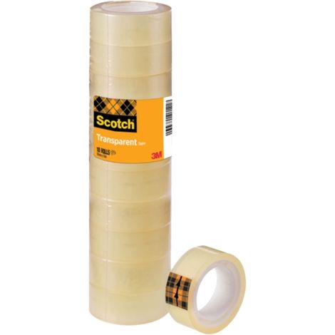 Scotch Cinta transparente 508, 15 mm x 10 m, 10 rollos/paquete