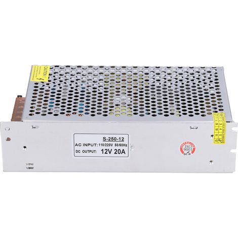 Alimentation à découpage CC avec protection contre les courts-circuits, haute durabilité, large gamme d'applications, transformateur S-250-12 (1/5)