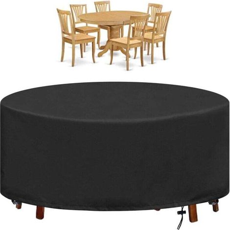 Housse pour Table de Jardin Bache Table de Jardin Ronde Imperméable Anti-UV Oxford Robuste Housse de Protection Jardin Ø190X80CM (1/5)