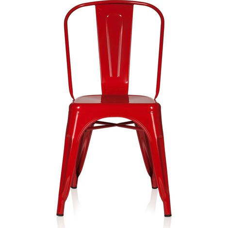 [GEBRAUCHT] B-Ware Hjh Office Stuhl Sitzgelegenheit Bistrostuhl Vantaggio Comfort Metallic Rot