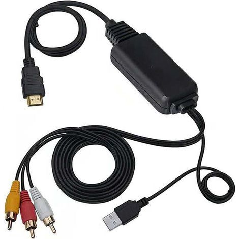 Convertitore da HDMI ad AV 1080P con uscite audio RCA/video composito per TV, DVD, PS3, NTSC (1/5)