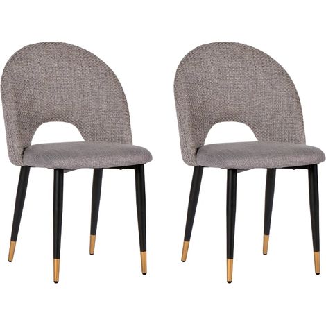 Lot de 2 chaises vintage en tissu gris et métal Casita VERMONT CHAVERGRI 12 (1/2)
