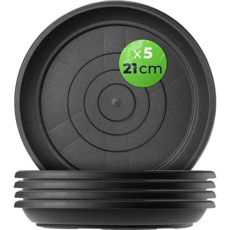 Support de pot, 21 cm de diamètre, plastique de haute qualité, design multifonctionnel, caractéristiques de rétention d'eau, disponible en anthracite et en terracotta (1/5)