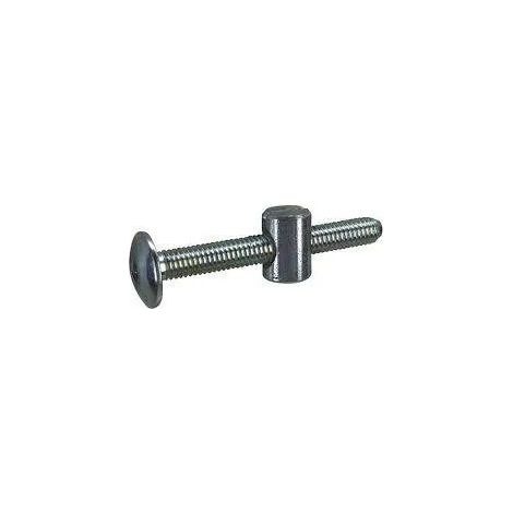 Vis 6x70mm + plot d'assemblage taraudé 10x14mm en acier zingué, 4 pièces.