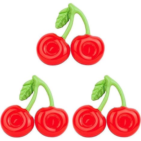 Porte-gobelet double en forme de cerise pour piscine, avec 3 porte-gobelets gonflables et une bouée. (1/5)