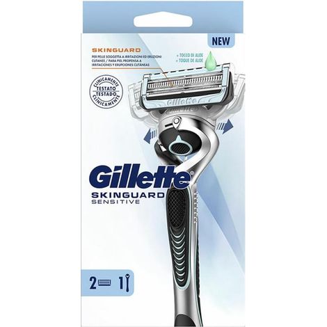 GILLETTE RASOIO UOMO SKINGUARD SENSITIVE FLEXBALL 1 MANICO + 1 LAMETTE BARBA