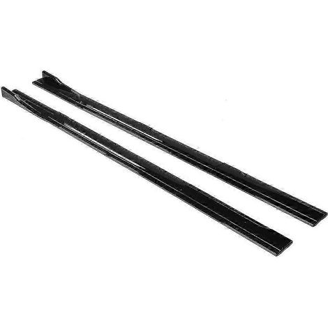extensions de bas de caisse universelles noires brillantes de 2,2 m avec séparateurs de bas de caisse et ailettes de diffuseur (1/5)