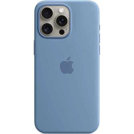 [NEUWERTIG] B-Ware Apple Hülle Case Schutzhülle Silikon MagSafe iPhone 15 Pro Max Blau Winter Blue (1/2)