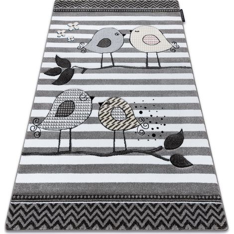 Kinderteppich PETIT VÖGEL grau grey 120x170 cm