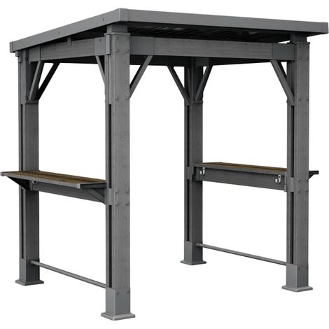 Keter Signature Grill-Pavillon – wetterfest, Holzoptik, Metallverstärkung
