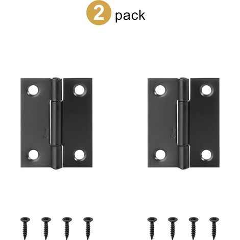 (Noir 50,3 mm, lot de 2) 2 charnières en acier inoxydable pliables à 270°, petites charnières noires pour portes de placards de cuisine, meubles en bois (1/5)