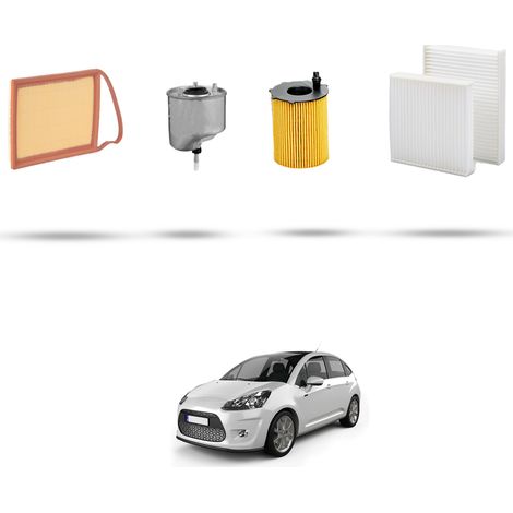 Kit tagliando 4 filtri compatibile con Citroen C3 II 1.6 hdi 55kw dal 2012 (1/5)
