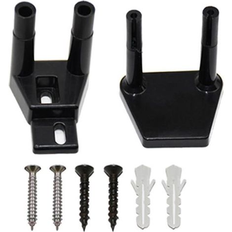 Ecleanfy - Guide de porte coulissante réglable en nylon - guide au sol noir, anti-oscillation, kit d'installation (1/5)