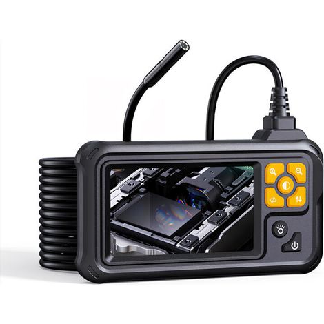 Caméra Endoscopique Double Objectif, 1920P HD Ecran IPS 4.3 Pouces Camera Inspection Canalisation avec 8 LED Réglables, Camera Câble(16,5 FT/5M) (1/4)