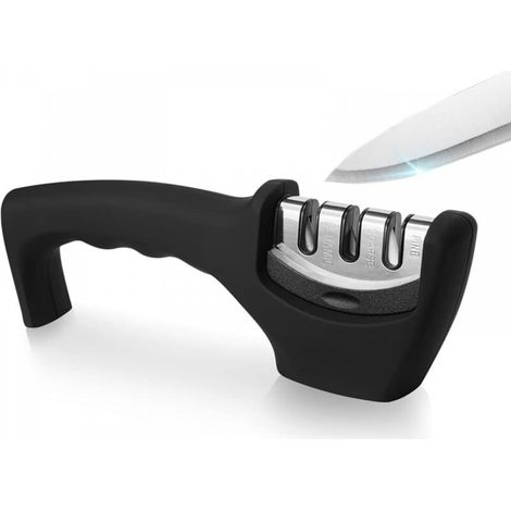 Aiguiseur de couteaux manuel professionnel, outil d'affûtage de couteaux avec poignée ergonomique et base antidérapante (1/5)