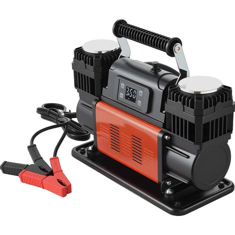 Gonfleur Pneus Voiture 12 V Compresseur à Air Portatif Double Cylindre 300 L/min 1080 W Arrêt Auto avec Écran LCD, Adaptateur, Pompe à Air Tout-terrain pour Camions Voitures SUV 4x4 Camping-cars (1/5)
