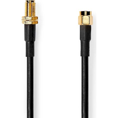 Cavo antenna sma maschio sma femmina placcato oro 50 ohm doppio schermo 500 m tondo pvc nero label