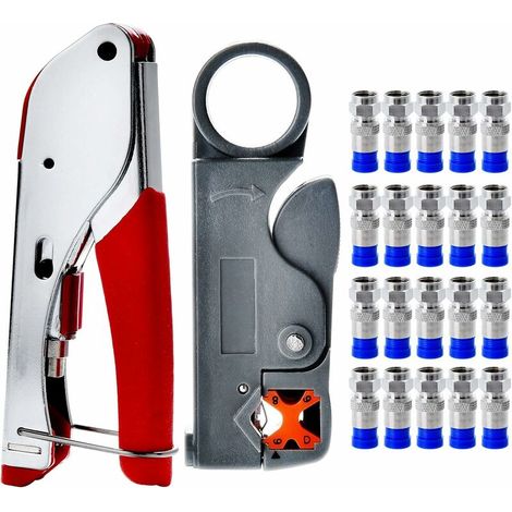 Coaxial Cable Stripper Compression Pliers Set Coaxial Cable Compression Crimper RG58 RG59 RG6 RG-62, TV Cable (1/5)