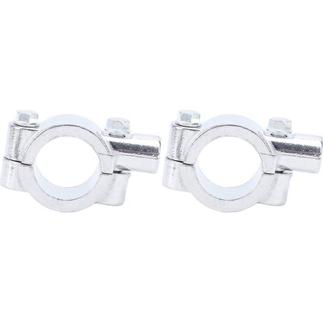 2PCS 25mm Motorcycle Handlebar Mirror Mount Holder Clamp Bracket Adapter Universal for Motorbike ATV Scooter Project Bikes Silver M10 (1/4)