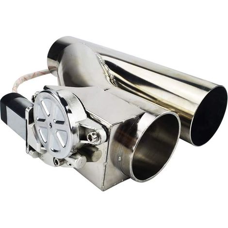Valve échappement Clapet contrôle électrique voiture 51 mm 2.0 pouces ligne tuyau tube silencieux sport racing télécommande inox chrome universel kit (1/5)