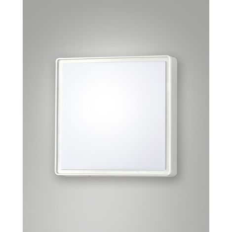 Oban Plafoniera LED Quadrata 15W 1900lm 4000K Bianco in Policarbonato IP65 per Esterni e Interni - Made in Italy - Codice 3205-62-102