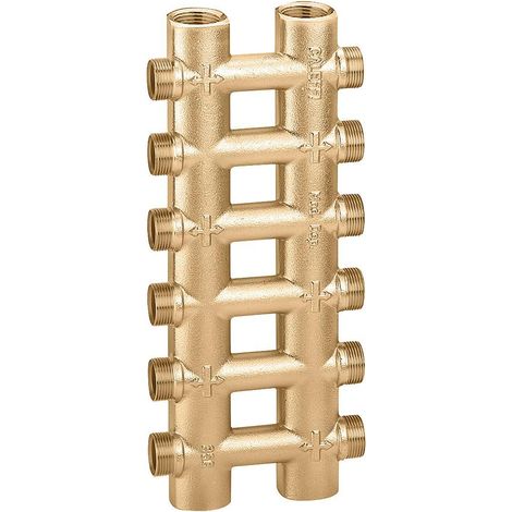 Collettore complanare fuso monoblocco 3/4" derivazioni 4+4 Caleffi 356504 3/4” - 4+4