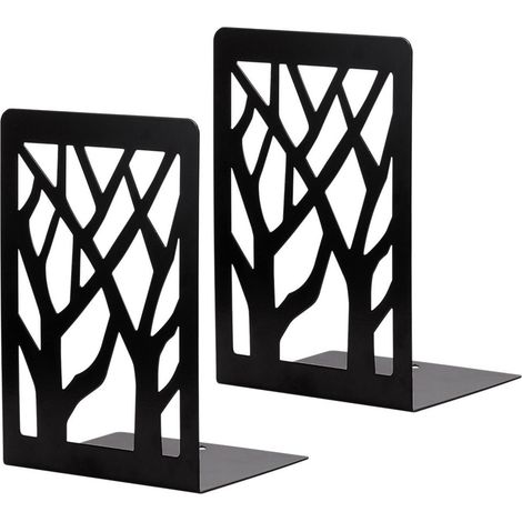 Northix Soportes para Libros Árbol Negro Pack de 2 (1/3)