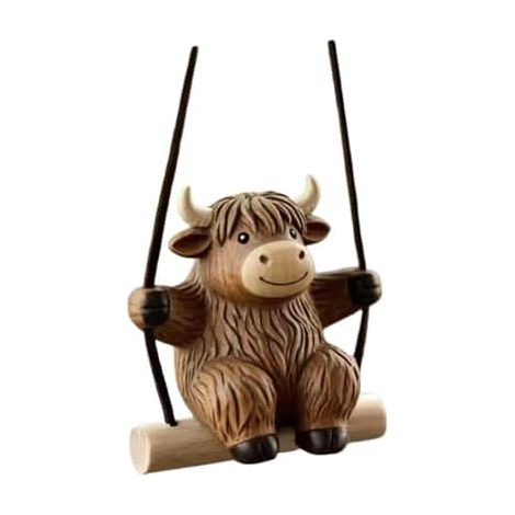 Pendentif voiture suspendue, décoration automobile vache suspendue mignonne Charme animal pour intérieur de véhicule Pour voiture, camping-car, berline, camion, maison, fenêtre (1/5)