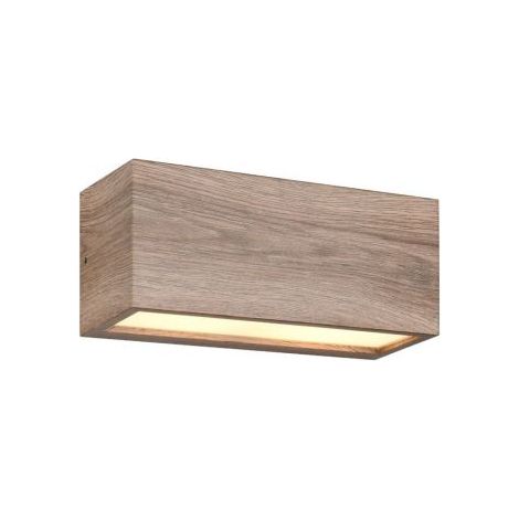 Trio Lighting Aplique de Pared Exterior Efecto Madera ↔25cm MAYENNE Luz Arriba y Abajo Bombilla excl. 2x E14 max. 10W IP44 (1/5)