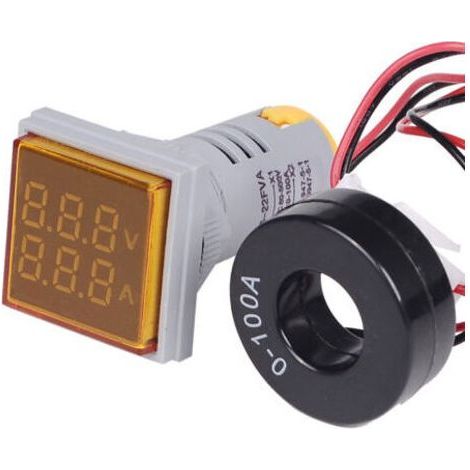 Digital AC Voltage Combined Light Indicator - Accurate Measurement & Real-Time Monitoring, Yellow (1/4)