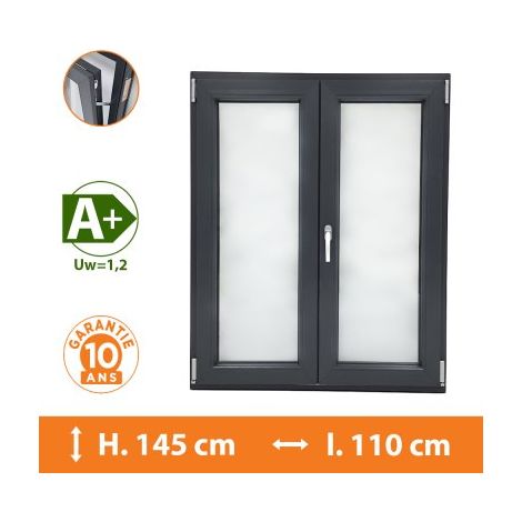 Fenêtre 2 Vantaux Gris - H.145 x l.110 cm (1/5)