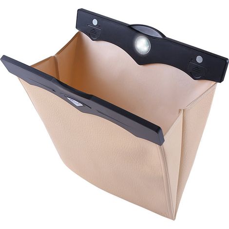 Poubelle de voiture de avec couvercle, doublure pliable et imperméable, portable en tissu Oxford, poches latérales pour appuie-tête ou sièges, camion, monospace (1/4)