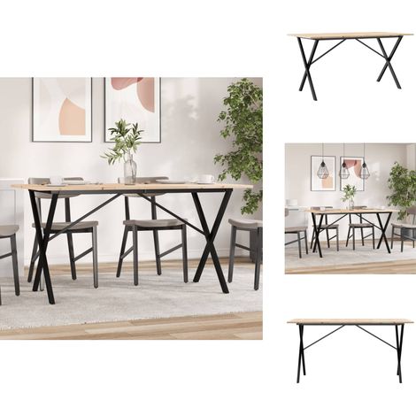 Esstisch X-Gestell 160x80x75 cm Massivholz Kiefer und Gusseisen - Esstisch - Holztisch - Kiefernholztisch - Massivholzt Tisch - Küchentisch (1/5)