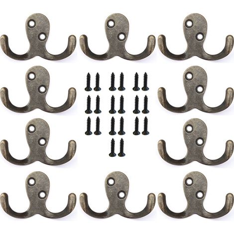 DanDiBo 10x Wandhaken Kleiderhaken 4,2 cm aus Metall Messing Haken Garderobenhaken (1/2)