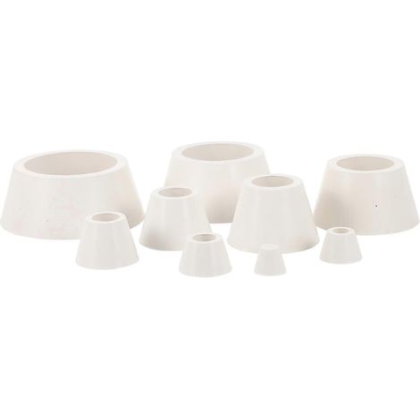 1 jeu d'adaptateurs pour entonnoir Büchner, 1 jeu d'adaptateurs pour flacon, 1 jeu d'adaptateurs pour filtre à collerette conique en caoutchouc-8.5X8.5X4CM-White