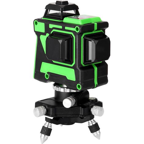Niveau laser 3D, kit de niveau laser 12 lignes + support mural + équerre + plaque de fer + alimentation + mallette de transport + manuel d'utilisation - Prise européenne avec support mural (1/5)