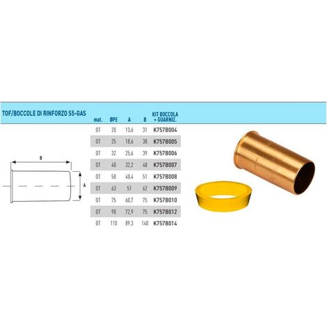 Tof - Boccole di rinforzo S5-GAS - Kit boccola + guarnizione d. 50 K757B008