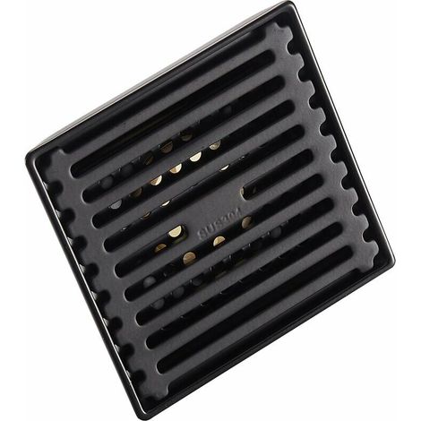 Siphon de sol carré noir pour salle de bain, siphon de sol invisible en acier inoxydable 304 (1/5)