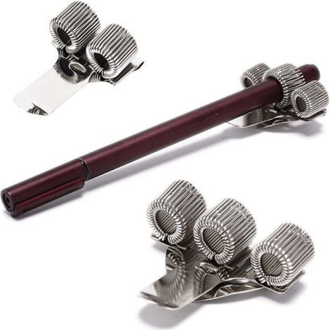 10 Pièces Porte-Stylo Clips Métalliques en Acier Inoxydable 2/3 trous pour Bureau Maison Médecins Pilotes (1/4)