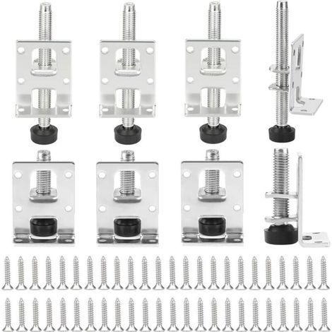 Pair 8-teiliges Set verstellbarer Möbelbeine, 55 mm + 102 mm Stahlbeine, verstellbar, Tischbeine, Schrankbeine, höhenverstellbar, mit 48 kleinen Schrauben, verstellbare Tischbeine für Möbel, Regale, S