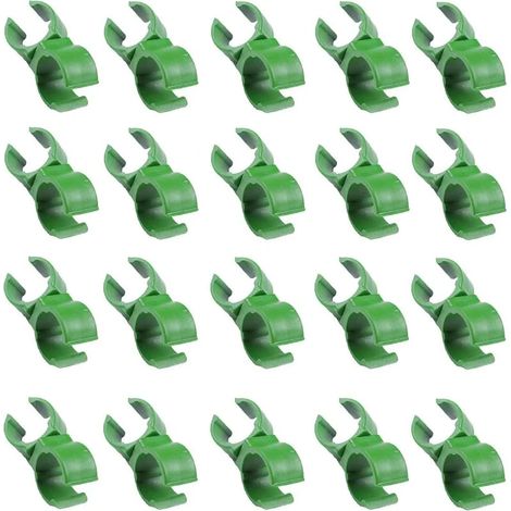 Sangles pour plantes - 20 pinces pivotantes réglables pour supports de jardin, cages à tomates et plantes grimpantes - Vert 11 mm (1/5)