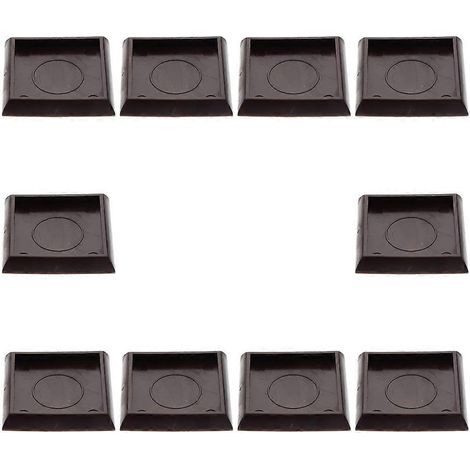 Patins compacts pour pieds de meubles, butées de roulettes de chaise professionnelles, usage domestique, noirs, 5,70 x 5,70 x 1,00 cm, protection de sol, lot de 10 (1/5)