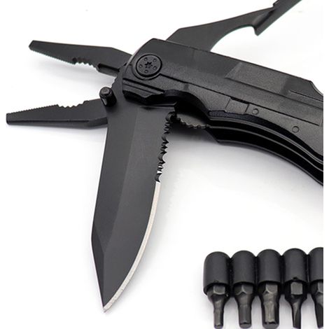 Multifunktionales Klappzangenset, Taschen-Multitool, Kabelschneider, Flaschenöffner und Schraubendreher, ideal für Outdoor-Camping. (1/4)