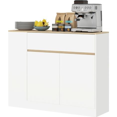 Sideboard, Küchenschrank mit Schublade, verstellbare Ablage, Aufbewahrungsschrank mit Kippschutz, Beistellschrank für Küche, Esszimmer, 105 x 30 x 81,5 cm Weiß
On-Site
