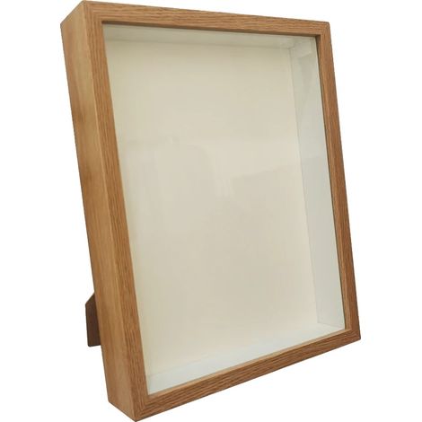 Marco de sombra, 3 cm de profundidad, vitrina de madera, marco color madera. (1/2)