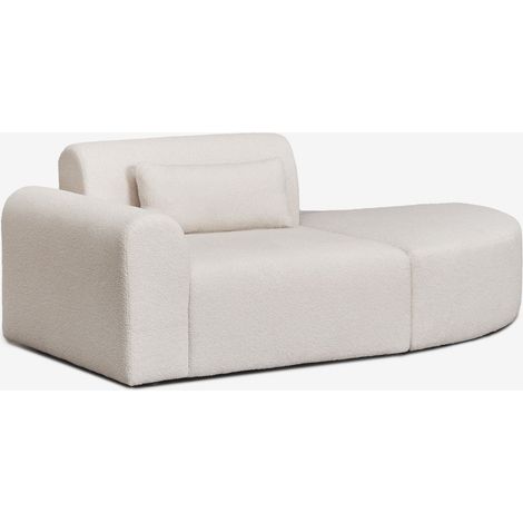 SKLUM Einteiliges modulares Sofa in der linken Ecke mit dreieckigem Sitzpuff aus Borjan-Lammfell                                   