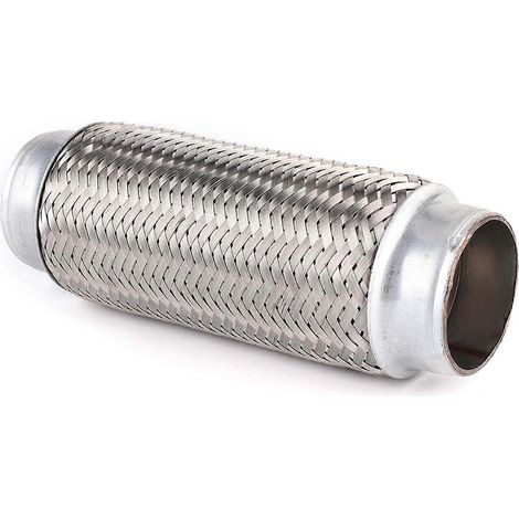 Tuyau flexible d'échappement en acier inoxydable 51x200mm - Tube de réparation flexible pour joint d'échappement, accessoires auto, tuyau flexible anti-vibration, pièce de rechange universelle. (1/4)