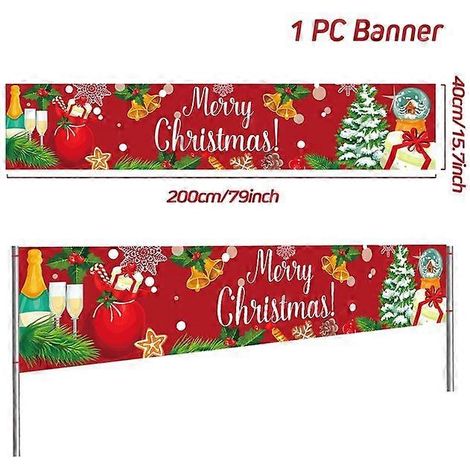 Bannière de Noël extérieure - Décorations de Noël pour la maison et le jardin - Bonne année (1/5)