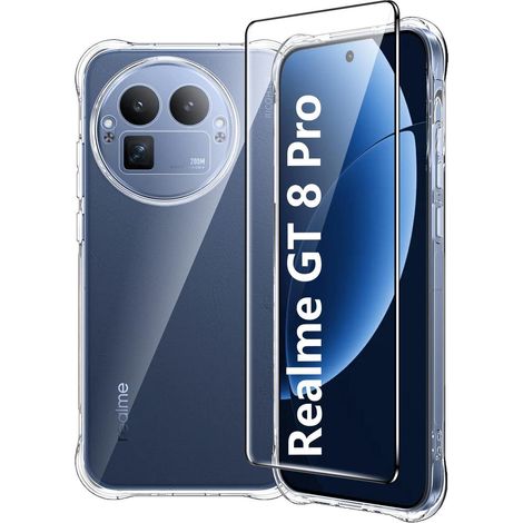 Handyhülle Realme GT 8 Pro + Schutzfolie, Transparent, TPU