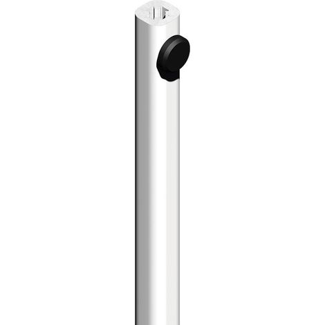 Asta in alluminio 2500 mm CROSSED DS - bianco puro 036 - 6888